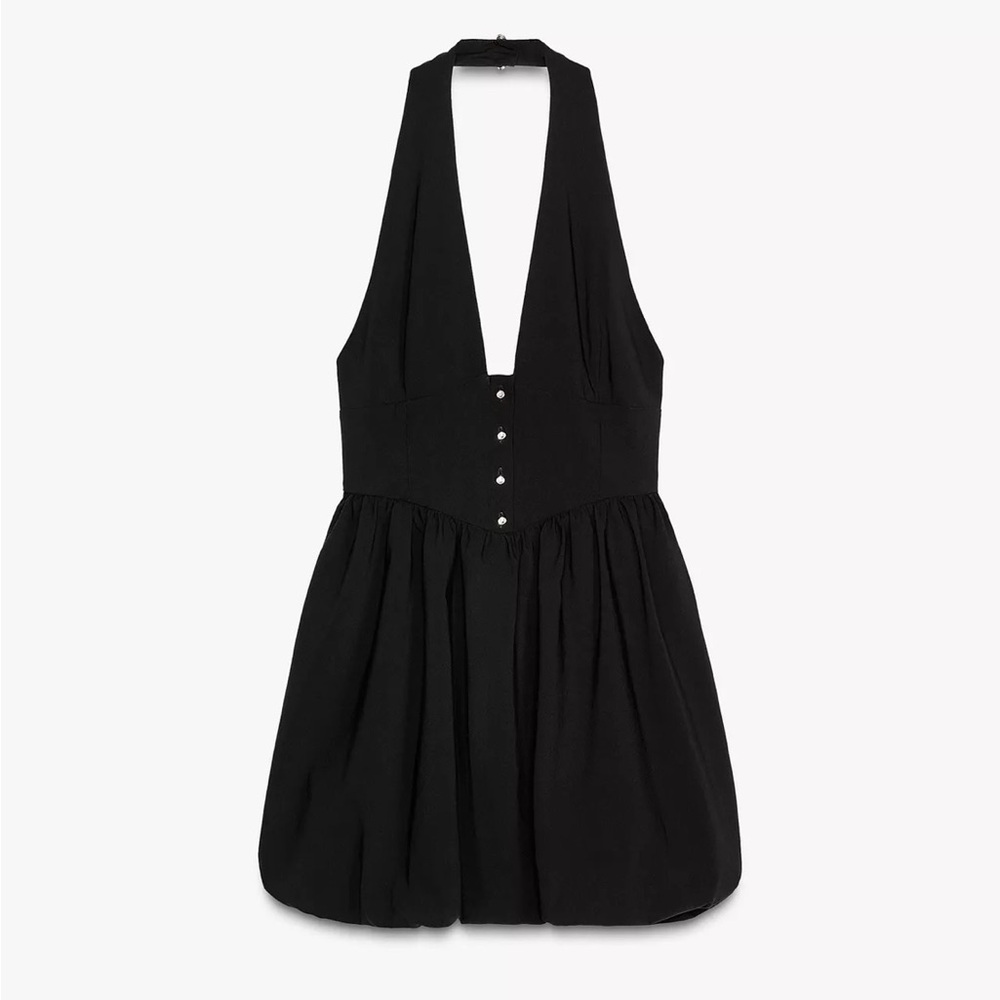 Zara Black Halter Mini Dress
